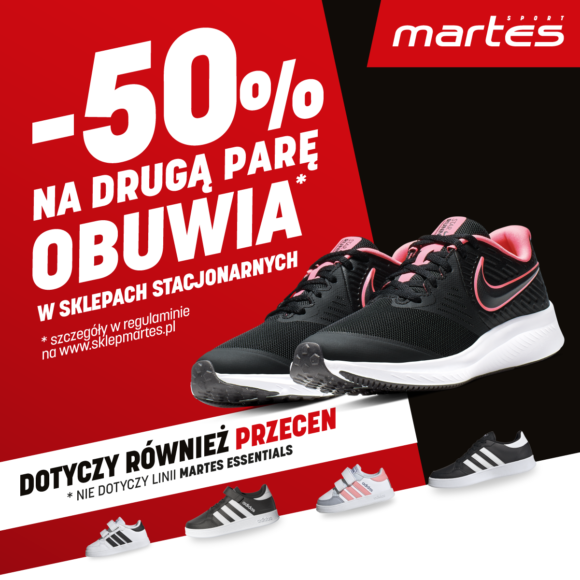 Martes Sport: -50% na drugą parę obuwia!