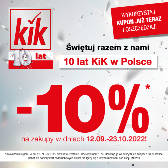 Świętuj z nami 10-te urodziny KiK w Polsce! 🎉