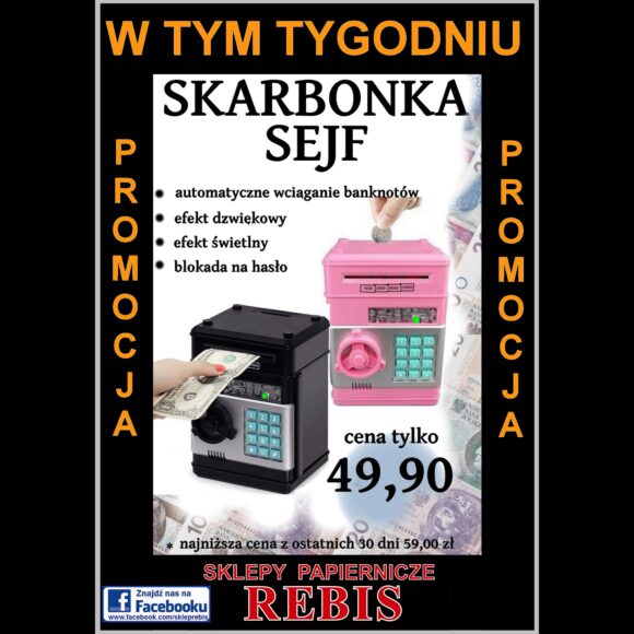 Skarbonka Sejf w Rebis sklep papierniczy!