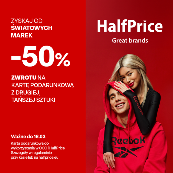 Zyskaj 50% zwrotu na kartę podarunkową!