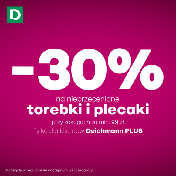 30% na torebki i plecaki przy zakupach za min. 99zł!