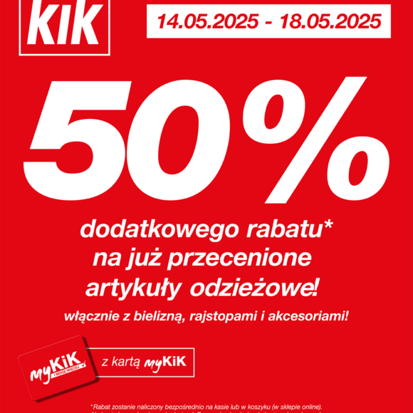 W KiK znów jest to, co lubicie najbardziej!  Czyli WYPRZEDAAAAŻ -50%!
