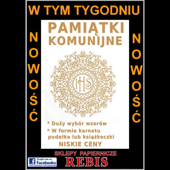 Duży wybór Pamiątek Komunijnych w Sklepie Papierniczym Rebis!