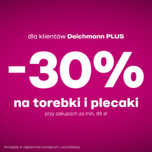 Teraz w DEICHMANN torebki i plecaki przy zakupach za min. 99zł dla klientów Deichmann PLUS z rabatem 30%!