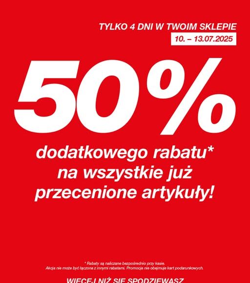 Dodatkowy rabatem -50% od przeceny w KiK!