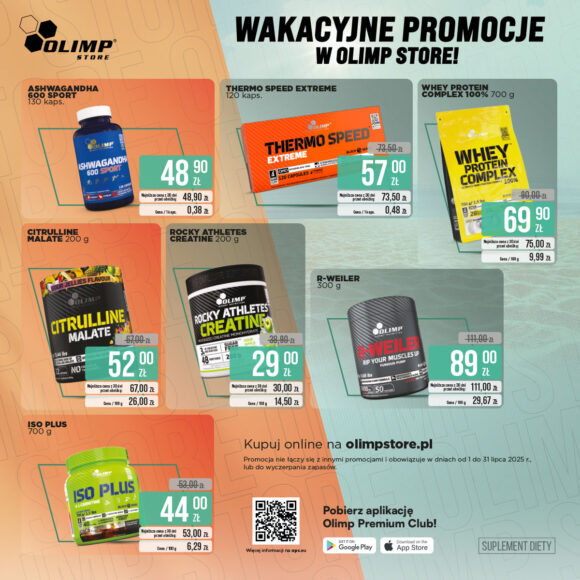 WAKACYJNE PROMOCJE W OLIMP STORE – LIPIEC 2025
