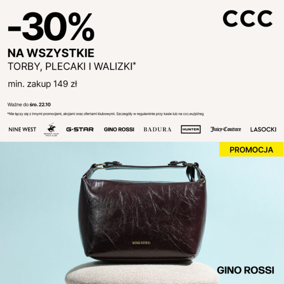 -30% na torby, plecaki i walizki w CCC!