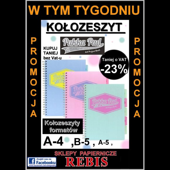 Zeszyty Pukka Pad w promocji bez VAT w Rebis!