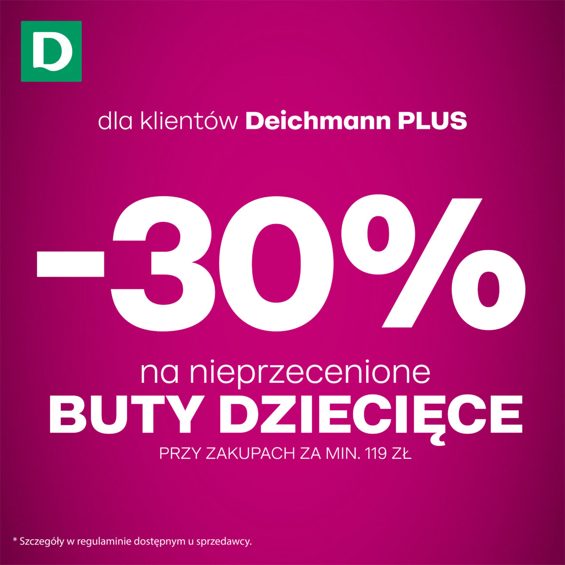 – 30% na nieprzecenione buty dziecięce