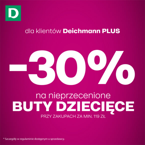 – 30% na nieprzecenione buty dziecięce
