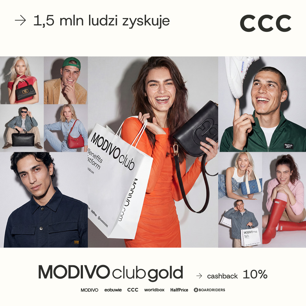 Z MODIVOclub GOLD zyskujesz 10% zwrotu za każde zakupy. Z MODIVOclub GOLD zyskujesz 10% zwrotu za każde zakupy.