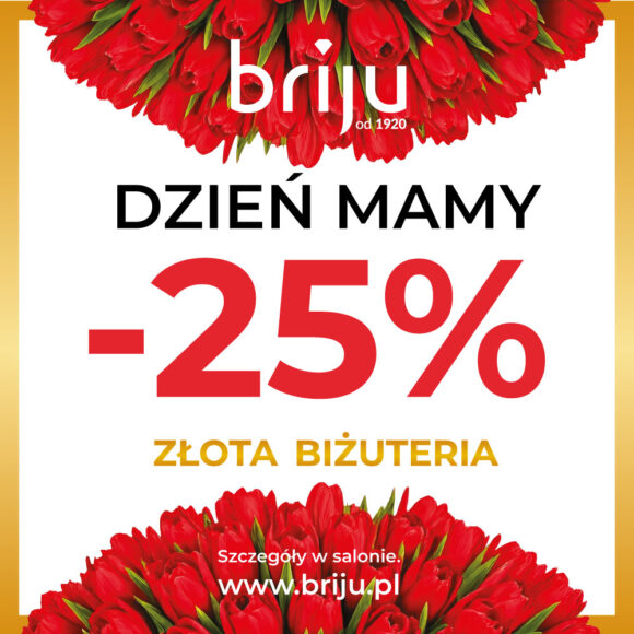 Skorzystaj z wyjątkowej promocji i odbierz -25% na złotą biżuterię 💛 w salonie Briju.