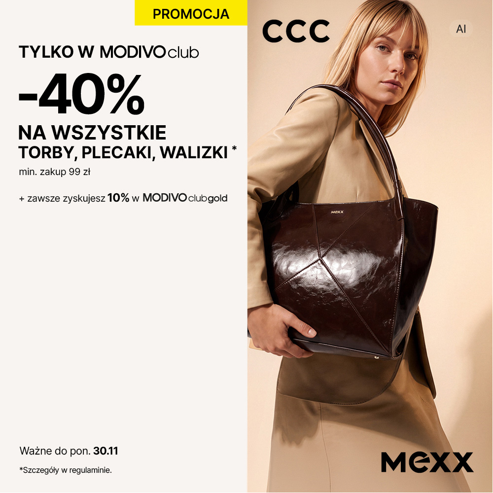 W CCC -40% na wszystkie torby, plecaki i walizki! W CCC -40% na wszystkie torby, plecaki i walizki!
